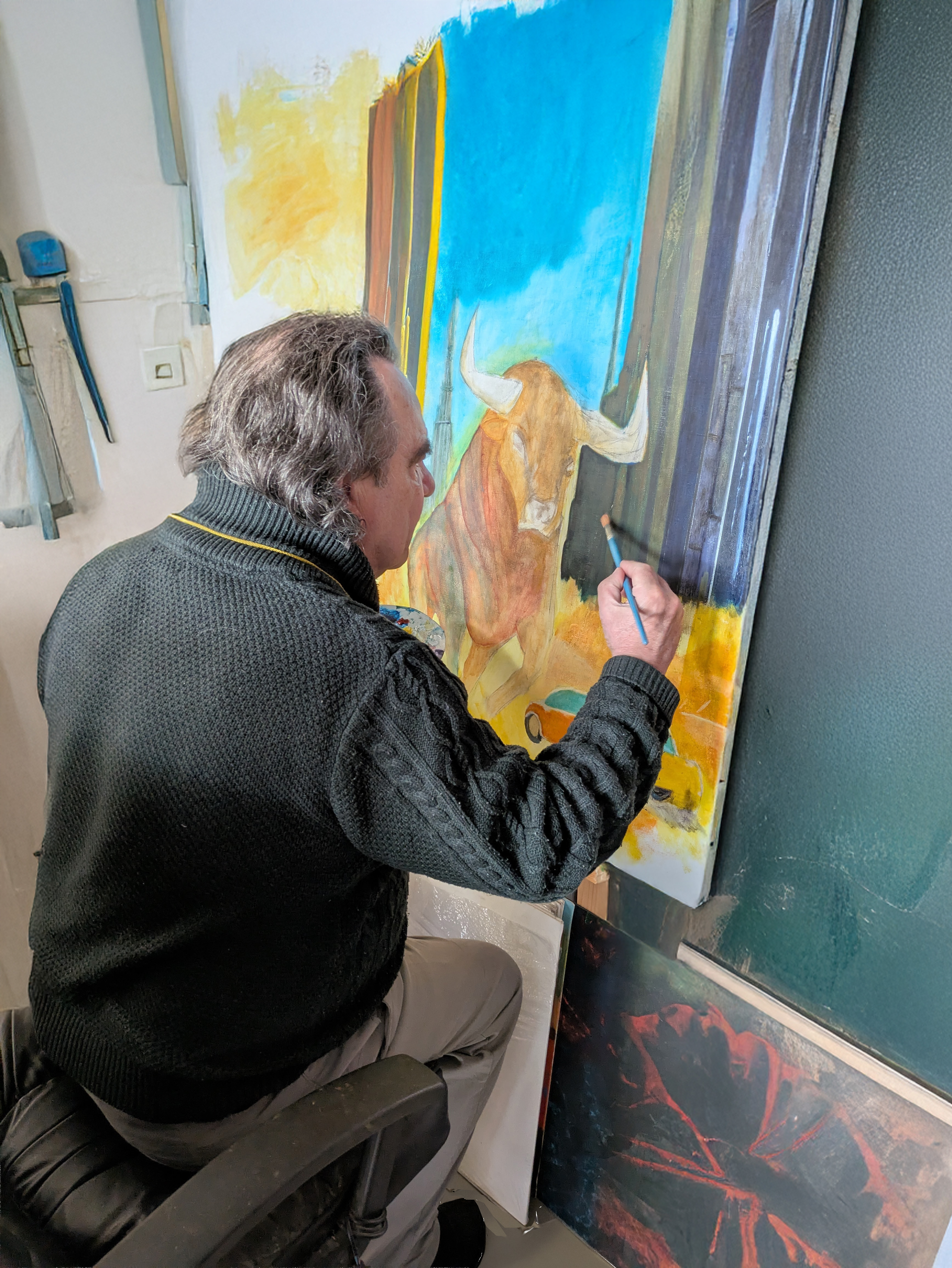 William Marcheval dans son atelier